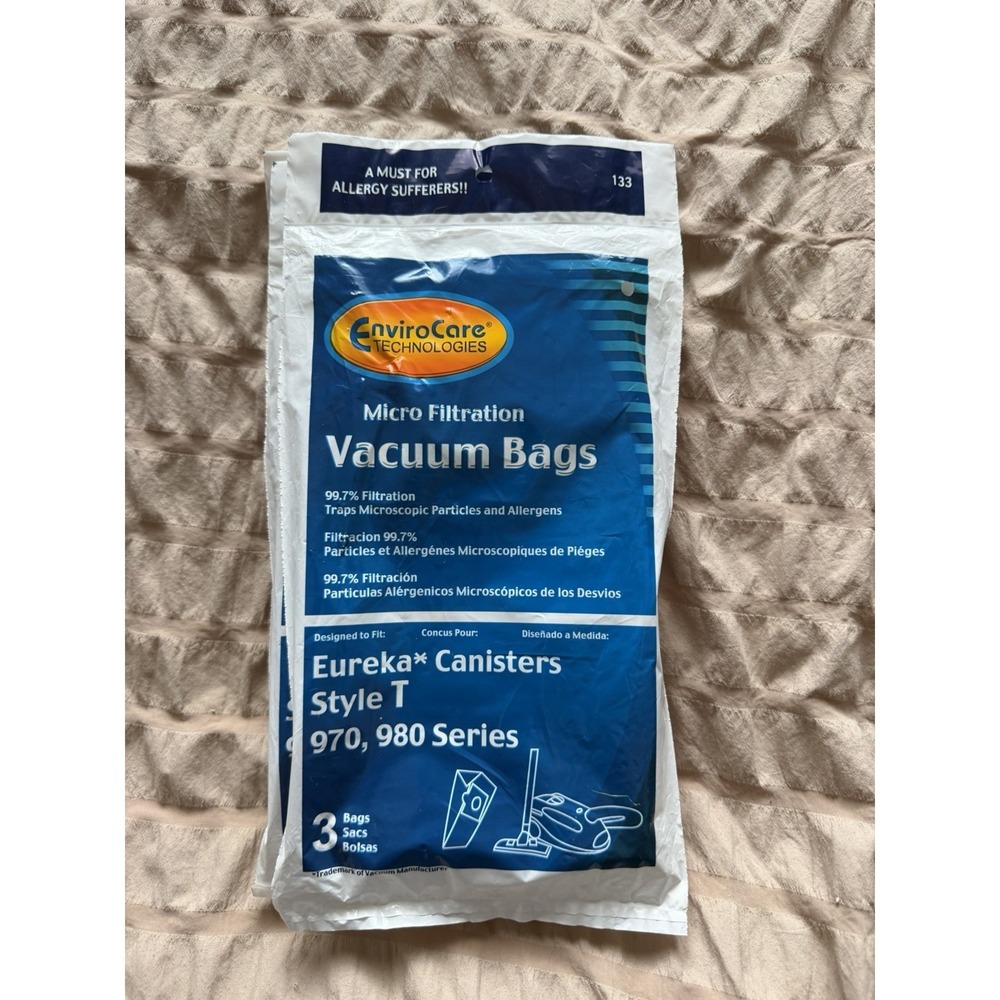 EnviroCare vacuum Bags, for Eureka Canisters Style T 970, 980, 3 pack (9)